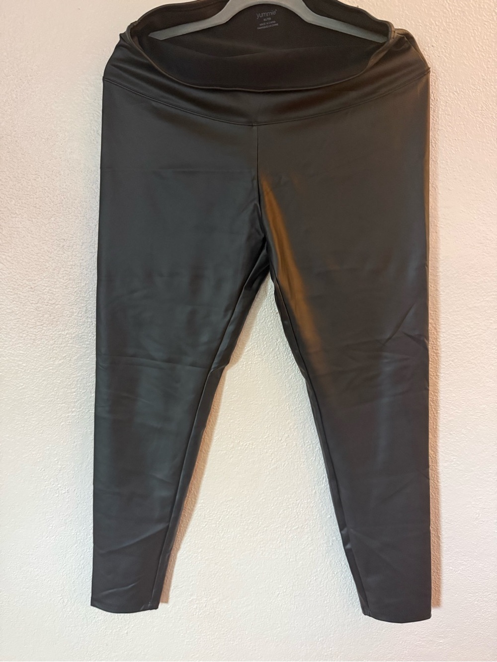 Women’s Yummt brand Faux-Leather Black High-Waist Leggings